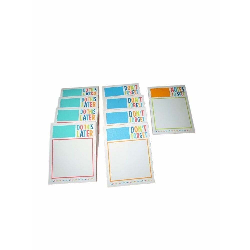 Set of 9 pads of paper for note taking